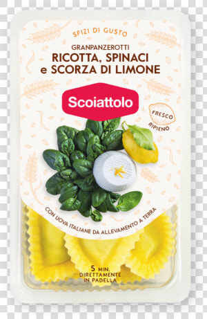 Granpanzerotti Ricotta  Spinaci E Scorza Di Limone   Ravioli Ripieni Di Gamberi E Granchio  HD Png Download