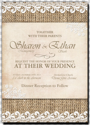 Shabby Chic Invitation Printable   Wedding Invitation  HD Png Download