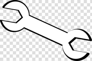 Tool Wrench Spanner Outlines   Tools Clipart Black And White  HD Png Download