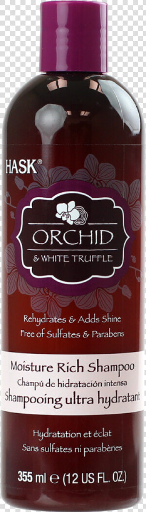 Shampoo De Abundante Humectación De Orquidea Y Trufa   Hask Moisture Rich Shampoo Orchid  amp  White Truffle  HD Png Download