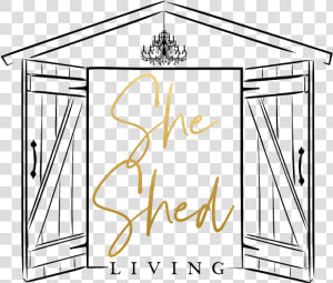 She Shed Living   She Shed In Line Art  HD Png Download