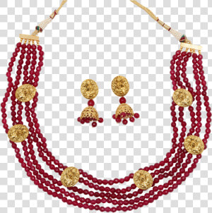 Laxmi Ruby Necklace Set   Necklace  HD Png Download