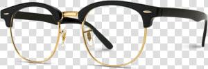 Gray Retro Half Frame Semi Rimless Gold Rimmed Glasses   Optometry  HD Png Download