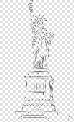 Usa  New York  Statue Of Liberty  Architecture   Sketsa Gambar Patung Liberty  HD Png Download