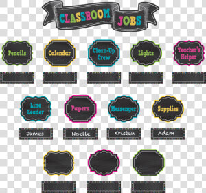 Chalkboard Brights Classroom Jobs Mini Bulletin Board   Classroom Jobs 6th Grade  HD Png Download