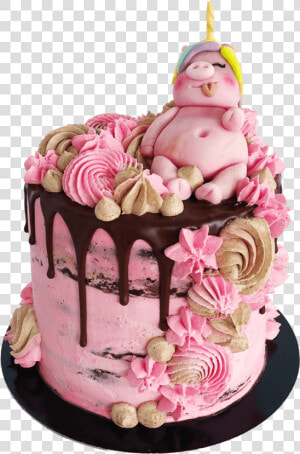 Pig In A Unicorn Cake Class   Birthday Cake Pig Cake  HD Png Download