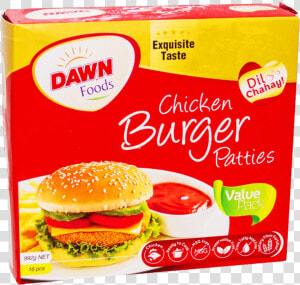 Dawn Chicken Burger Patties 16 Pcs Pack 992 Gm   Burger Patty Packs  HD Png Download