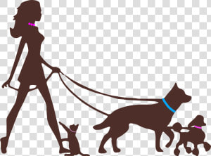 Edinburgh Dog Walking Pet Sitting   Woman Walking Dogs Silhouette  HD Png Download