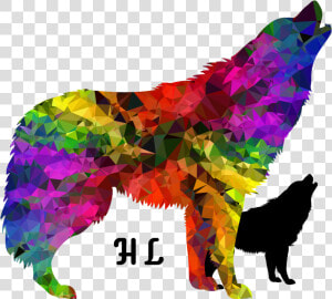 Gradient Rainbow Howling Wolf Throw Blanket   Wolf Howling Rainbow  HD Png Download