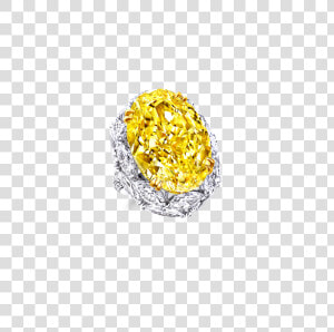 A Graff Yellow And White Diamond Ring Featuring A Fancy   Graff Ov Shape Diamond Ring  HD Png Download