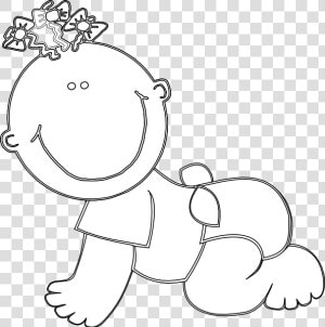 Baby Girl Crawling Outline Svg Clip Arts   Baby Girl Clip Art  HD Png Download