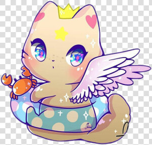  kawaii  cute  cat  kitty  summer  summertime  angel   Kawaii Angel Cats  HD Png Download