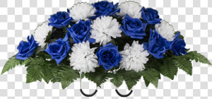 Blue Rose And White Mum   Blue Flower Bouquet Png  Transparent Png