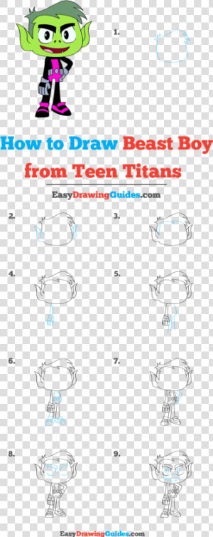 How To Draw Beast Boy From Teen Titans   Draw Luigi Step By Step  HD Png Download