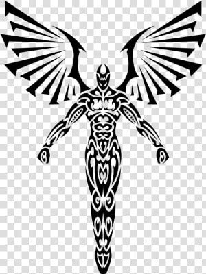 Tribal Drawing Angel   Angel Tribal Tattoo Designs  HD Png Download