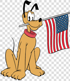 Miscellaneous Holidays Clip Art   Mickey Mouse Holding The American Flag  HD Png Download