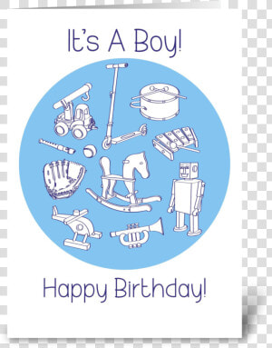 Birthday It S A Boy Toys Set2 Greeting Card   Poster  HD Png Download