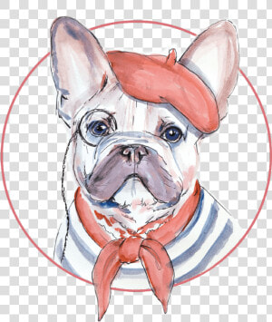 Cartoon Frenchie French Bulldog Drawing  HD Png Download