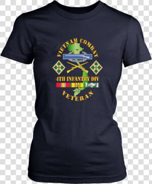 Vietnam Combat Infantry Veteran W 4th Inf Div Ssi V1   Womens Designer T Shirts  HD Png Download