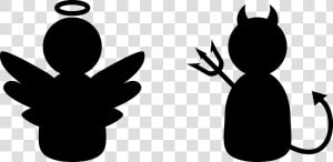 Devil Silhouette Clip Art   Angel Vs Devil Clipart  HD Png Download