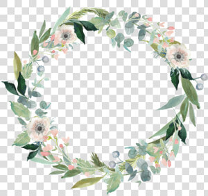 Fresh Garland Decorative Border Png   Thank You With Floral Wreath  Transparent Png