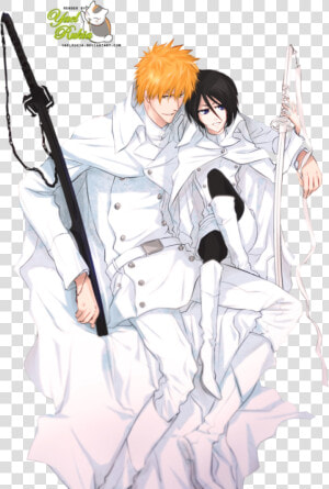 Rukia X Ichigo Bleach Fanart  HD Png Download