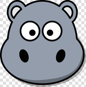 Hippo  Head  Cartoon  Cute  Grey  Zoo  Wildlife  HD Png Download