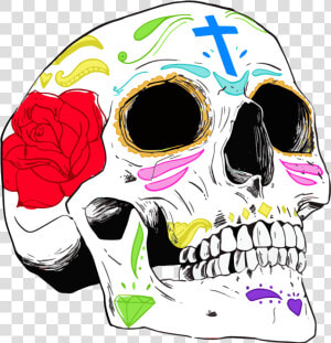 Transparent Catrina Png   Dia De Los Muertos Skulls Drawings  Png Download