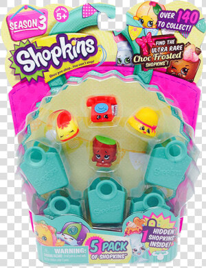 Shopkins S3 5pk   Shopkins 5 Pack  HD Png Download