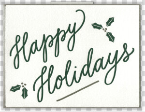 Happy Holidays Letterpress Greeting Card   Calligraphy  HD Png Download