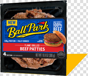 Flame Grilled Beef Patties   Ballpark Hamburgers  HD Png Download