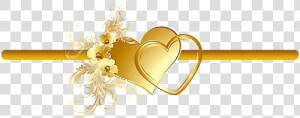  gold  heart  flowers  vinesandleaves  divider  header   Gold Flower Decorative Frames Png  Transparent Png