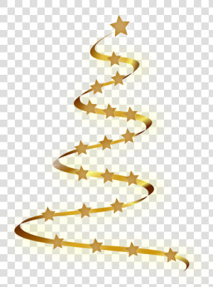 Transparent Gold Christmas Tree With Green Stars Png   Christmas Tree Gold Png  Png Download