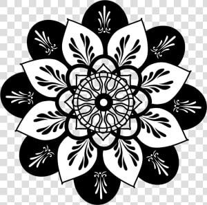 Clipart Mandala   Black And White Line Art Mandala  HD Png Download