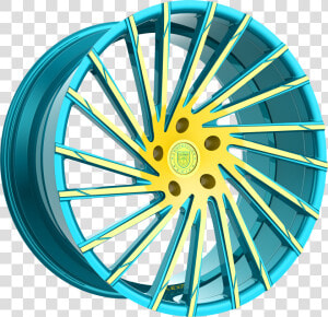 Blue And Yellow Finish   Lexani Wraith Wheels  HD Png Download