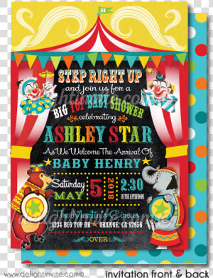 Transparent Vintage Circus Png   Carnival Baby Shower Invites  Png Download