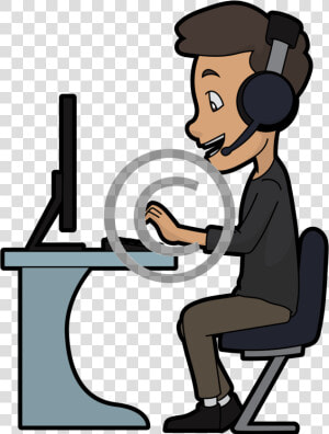 Cartoon With Guy In Computer   Png Download   Cartoon Computer Logo Png  Transparent Png