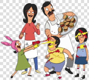 Bobs Burgers Ketchup And Mustard Fight   Bobs Burgers Family Portrait  HD Png Download