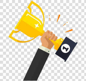 Golden Competition Prize Award Cup Free Download Png   Hand With Trophy Icon  Transparent Png