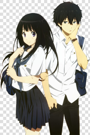  anime  love  cute  kawaii  couple  goal   Hyouka Chitanda And Oreki Png  Transparent Png