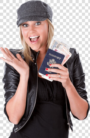 Passport girl   Girl With Passport In Hand  HD Png Download