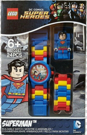 Lego Dc Comics Super Heroes Superman Kids Minifigure   Orologio Lego Superman  HD Png Download