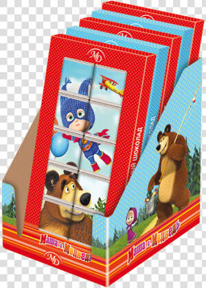 Chocolate Puzzle «masha And The Bear» 50gr 12 Pcs Milk   Masha And The Bear Chocolate  HD Png Download