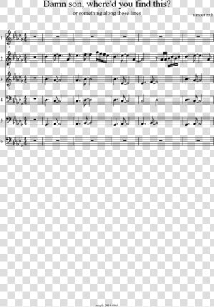 Damn Son  Where D You Find This Sheet Music Composed   Sheet Music  HD Png Download