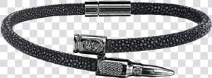 Black Stingray Bracelet With Black Bullet   Buckle  HD Png Download