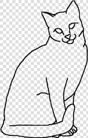 Drawn Cat Outline Drawing   Cat Drawing Outline Sitting  HD Png Download