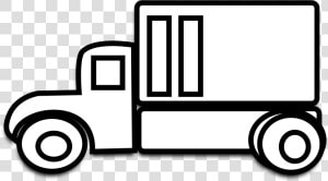 Delivery Van Clipart Png   Lorry Black And White Clip Art  Transparent Png