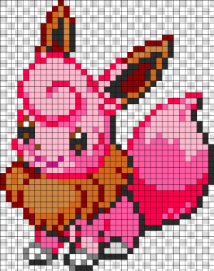 Eevee  Pokemon  And Clefairy Image   Eevee X Pokemon Pixel Art  HD Png Download