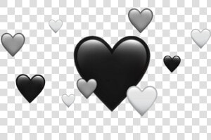  greyscale  hearts  emoji  iphone  monochrome  blackandwhite   Heart  HD Png Download