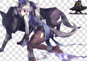 Anime Girl Warrior Google   Anime Drawings Wolf Girl  HD Png Download